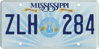 MS license plate ZLH284