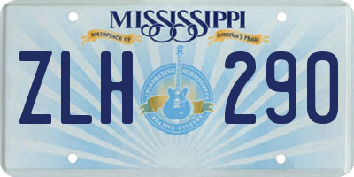 MS license plate ZLH290