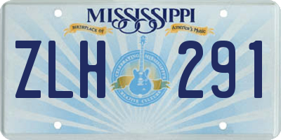 MS license plate ZLH291