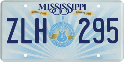 MS license plate ZLH295