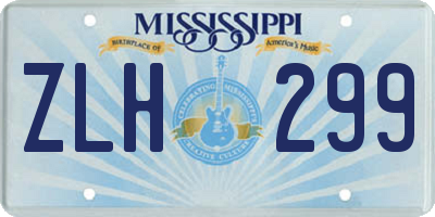 MS license plate ZLH299