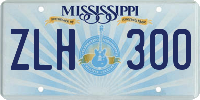 MS license plate ZLH300