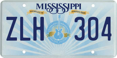 MS license plate ZLH304