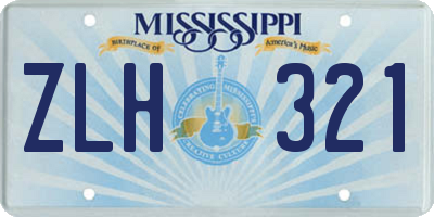 MS license plate ZLH321