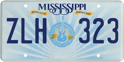 MS license plate ZLH323