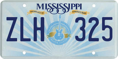 MS license plate ZLH325