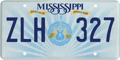 MS license plate ZLH327