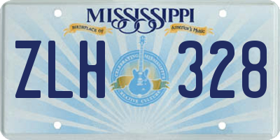 MS license plate ZLH328