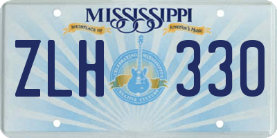 MS license plate ZLH330