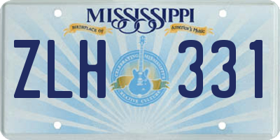 MS license plate ZLH331