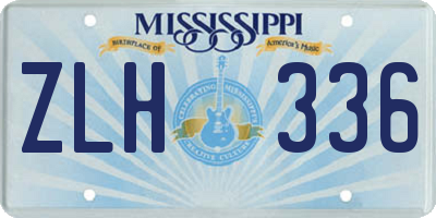 MS license plate ZLH336