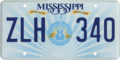 MS license plate ZLH340