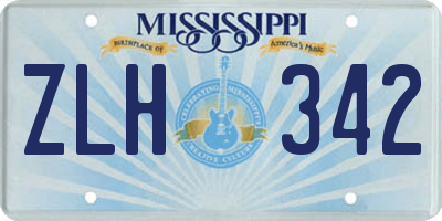 MS license plate ZLH342