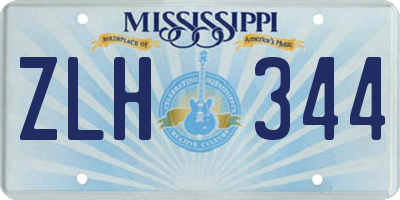 MS license plate ZLH344