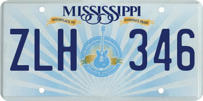 MS license plate ZLH346