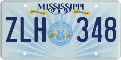MS license plate ZLH348