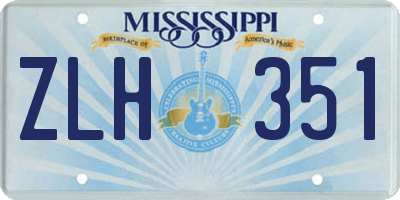 MS license plate ZLH351