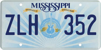 MS license plate ZLH352