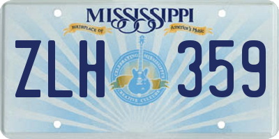 MS license plate ZLH359