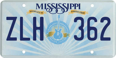 MS license plate ZLH362