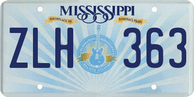MS license plate ZLH363