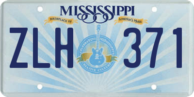 MS license plate ZLH371