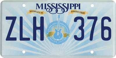 MS license plate ZLH376