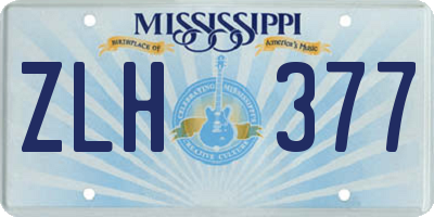 MS license plate ZLH377