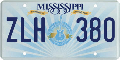 MS license plate ZLH380