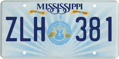 MS license plate ZLH381