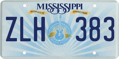 MS license plate ZLH383