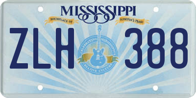MS license plate ZLH388