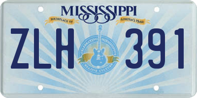 MS license plate ZLH391