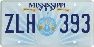 MS license plate ZLH393