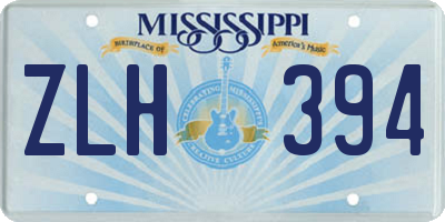 MS license plate ZLH394