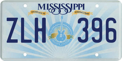 MS license plate ZLH396