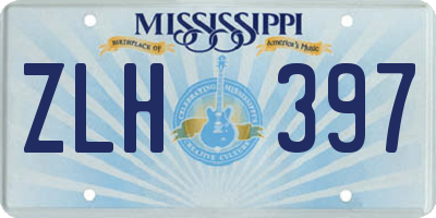 MS license plate ZLH397