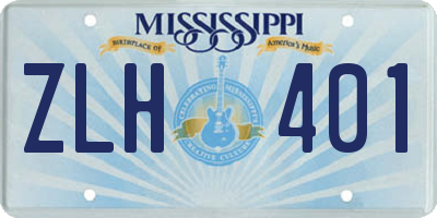 MS license plate ZLH401