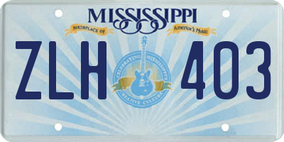 MS license plate ZLH403
