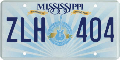 MS license plate ZLH404