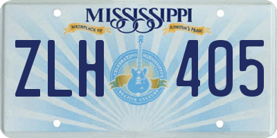 MS license plate ZLH405