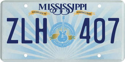 MS license plate ZLH407