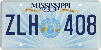 MS license plate ZLH408