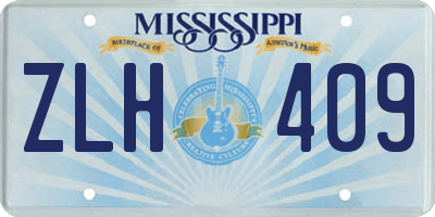 MS license plate ZLH409