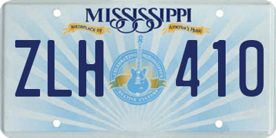 MS license plate ZLH410