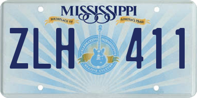 MS license plate ZLH411