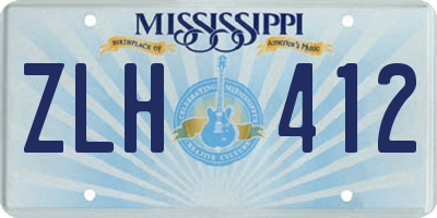 MS license plate ZLH412