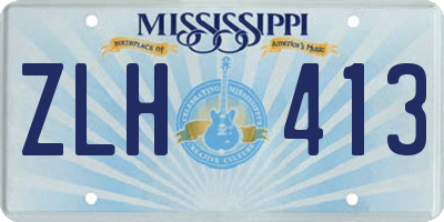MS license plate ZLH413