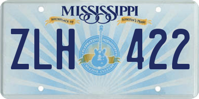 MS license plate ZLH422