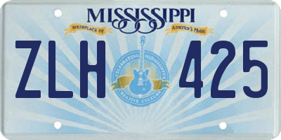 MS license plate ZLH425